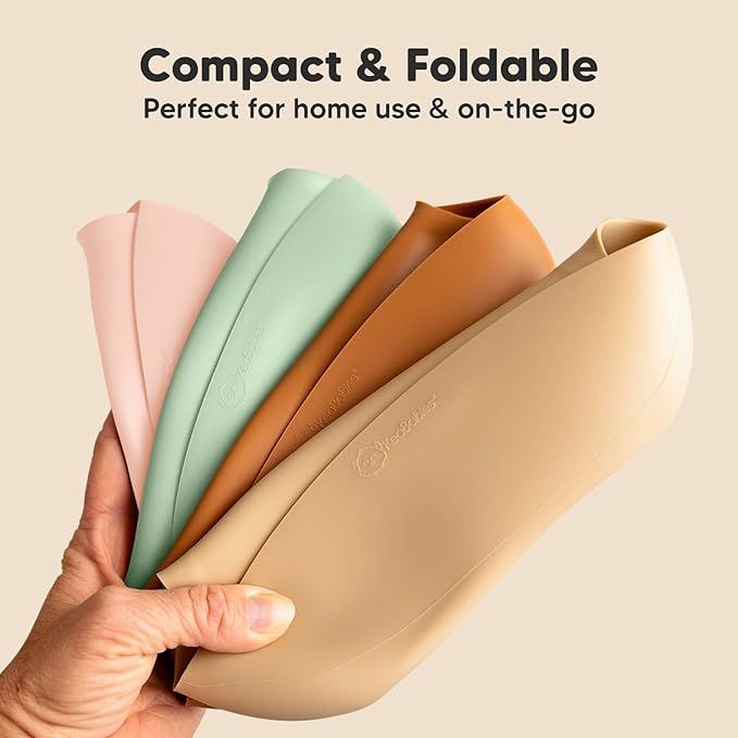 KeaBabies 2-Pack Silicone Baby Bibs for Eating - Sturdy Food-Grade Silicone Bibs for Babies Girl, Boy, Large Food Catcher, Clean & Put On Easily, Waterproof Toddler Feeding Essentials (Mellow)