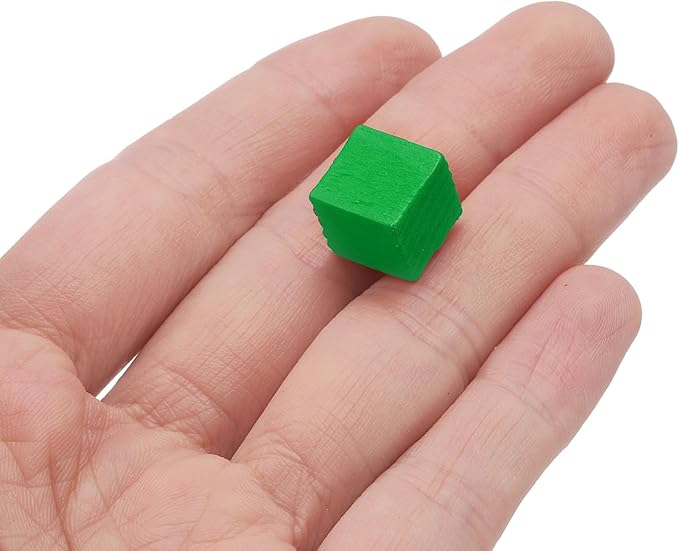 uxcell 300Pcs Wood Blocks for Crafts, 1cm Unfinished Wood Cube Solid Wooden Blank Square Block for DIY Craft Projects Personalized Gifts, Green