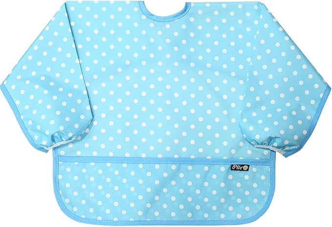 Long Sleeve Waterproof Bib for Toddlers – Feeding Smock for Baby Mealtime, Self-Feeding, Painting & Messy Play, BPA-Free