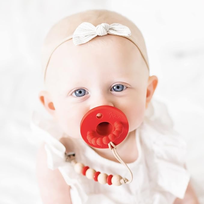 Ryan & Rose Cutie PAT Pacifier Teether (Slant, Red)