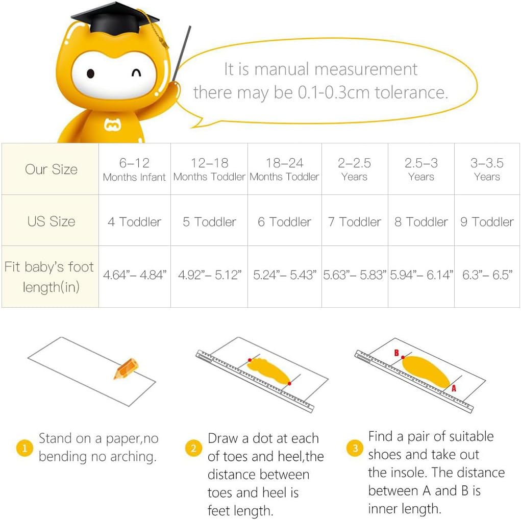 BMCiTYBM Baby Shoes Boy Girl Infant Sneakers Non-Slip First Walkers 6 9 12 18 24 Months