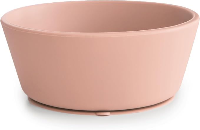 mushie Silicone Suction Bowl | BPA-Free Non-Slip Design (Blush)