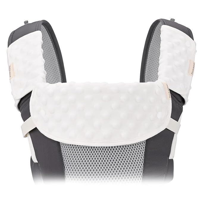Bebamour Drool and Teething Reversible Cotton Pad For All Carry Positions Baby Carrier White Drool Bib For Boys & Girls(Persimmon)