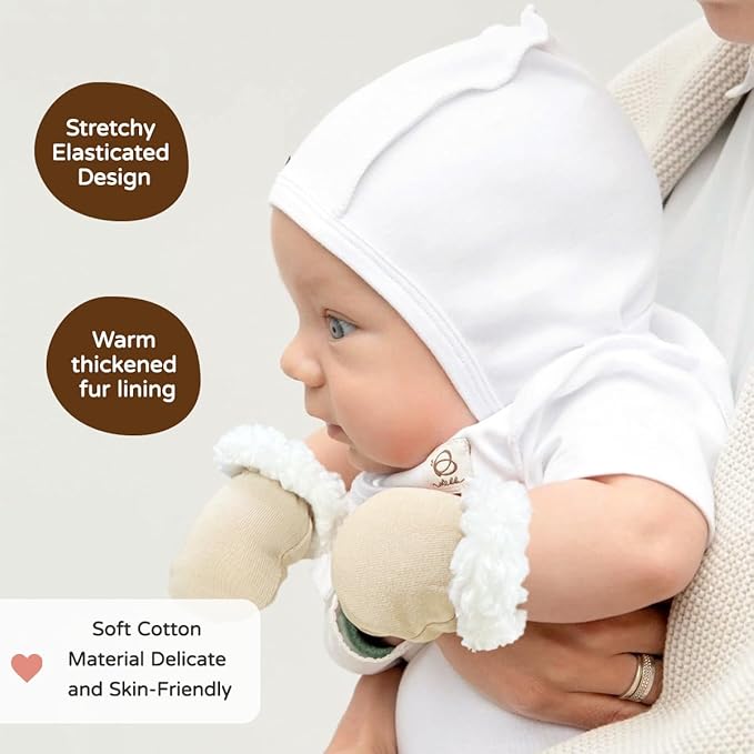 Cute Baby Mittens Newborn, No Scratch Baby Boy Mittens, Baby Girl Hat Gloves for Toddlers, Infant, Newborn