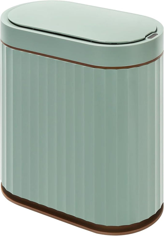 ELPHECO Bathroom Trash Can with Automatic Lid 2 Gallon Sensor Trash Bin, Smart Garbage Can IPX5 Waterproof Trash Bin, Small Slim Trash Can, Motion Sensor Wastebasket for Office, Kitchen, Sage Green