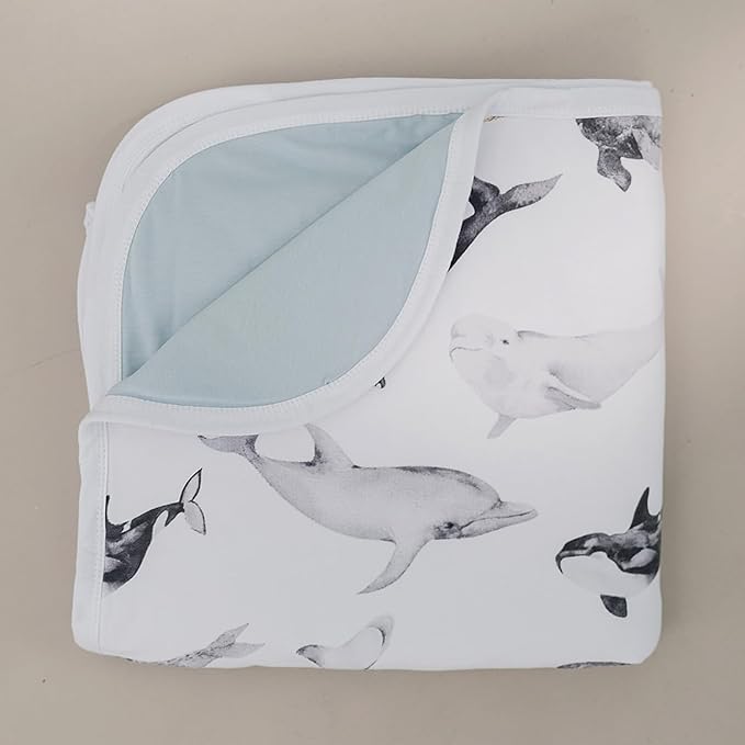 Pobi Baby Soft Neutral Blanket - Premium Cotton Toddler Quilt, Ideal for Boys & Girls - Warm, Soft Blankets (Seaside)