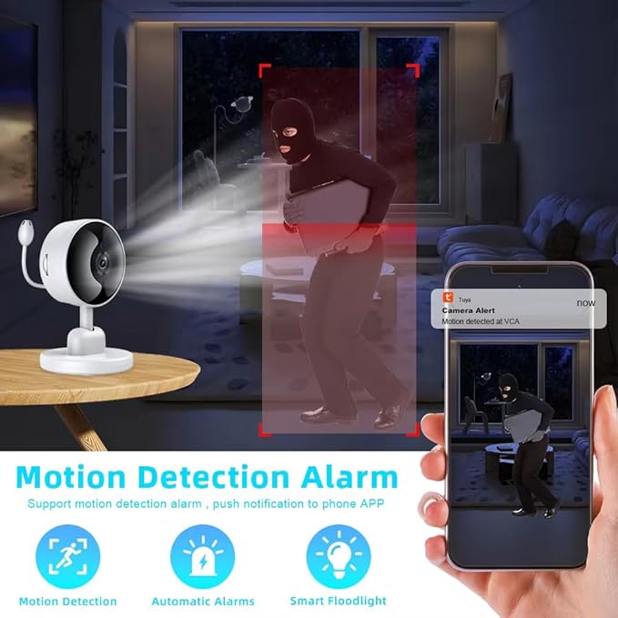 Security Camera for Home Baby Monitor, 1080p HD Video WiFi Indoor Camera with Motion Detection, 2-Way Audio Siren, Night Vision, Cry Detection/Temperature Detection