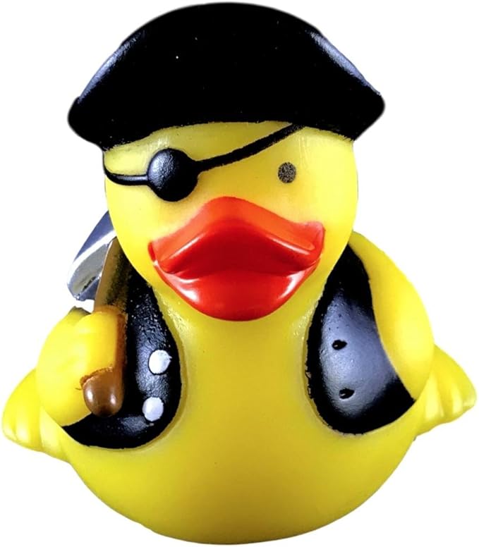 3" Pirate Rubber Duck [Sealed Hole, No Mildew] - Baby Safe Bathtub Bathing Toy