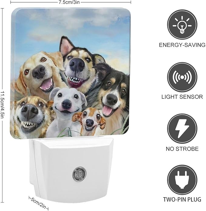 Cute Dog Night Light, Plug into Wall Decor Nightlights for Bedroom, Bathroom, Hallway, Kitchen, with Dusk to Dawn Light Auto Sensors LED Night Lights for Boys Girls Women Men Room Gifts