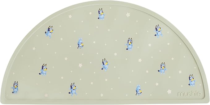 mushie x Bluey Silicone Placemat for Kids | BPA-Free Non-Slip Design (Bluey Sage)