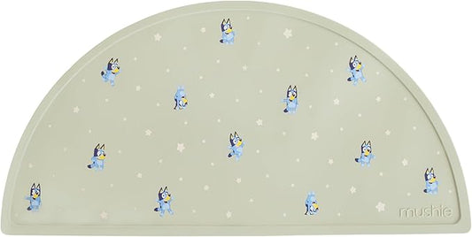mushie x Bluey Silicone Placemat for Kids | BPA-Free Non-Slip Design (Bluey Sage)