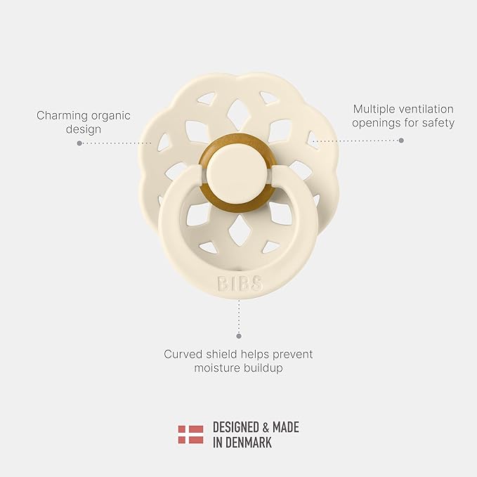 BIBS Boheme Soother 4-Pack | BPA Free Dummy Pacifier | Round Nipple | Natural Rubber Latex | Made in Denmark | Size 6-18 Months | Peach Mix