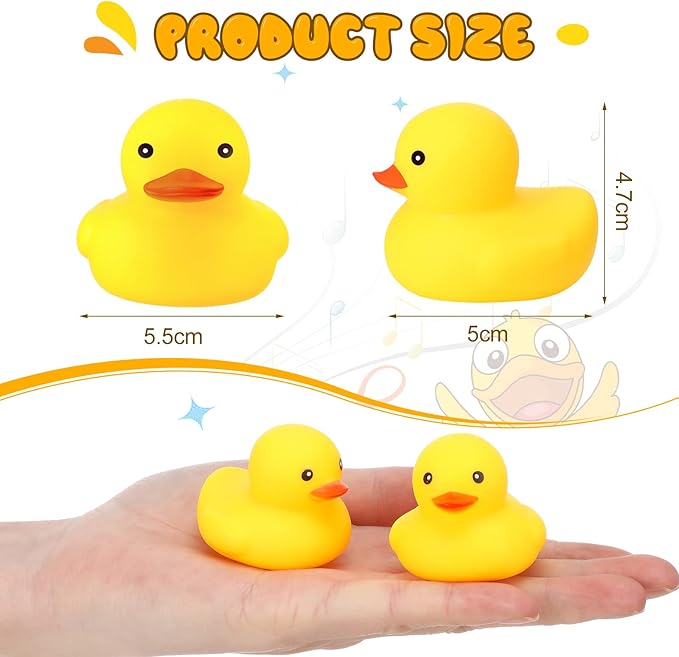 Vinsot 100 Pcs Mini Rubber Ducks Bulk Rubber Duck Bath Toys Squeak Float Bath Toy for Birthday Party Favors Gift Summer Beach Pool Activity Carnival Game(2.17 x 1.97 x 1.85 Inch)
