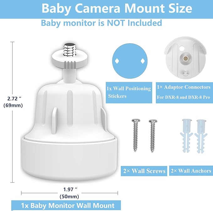 Adjustable Baby Camera Monitor Wall Mount Stand Holder Compatible with Infant Optics DXR-8 and DXR-8 Pro Cameras with 1/4" Threaded Hole Cameras,Flexible Baby Cameras Holder Easy to Install