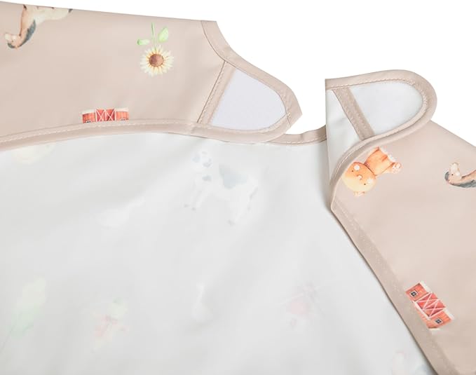 Ali+Oli Smock Bibs for Babies, BPA-Free Oeko-Tex Certified, Waterproof Baby Smock, Machine Washable, Toddlers Ages 6m+
