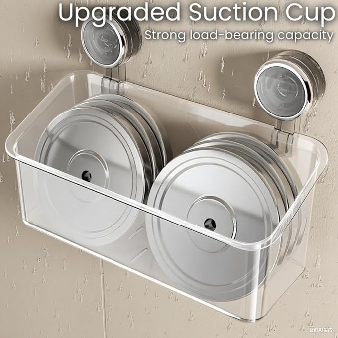 Clear Bath Toy Storage With Suction Cup,Large Bath Toy Holder,Reusable Bath Toy Organizer,Suction Cup Shower Caddy,Remove Without Adhesive