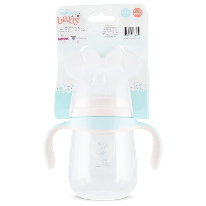Disney Sippy Cups for Toddlers, Learner Sippy Cups for Kids with Pacifier, BPA-Free Trainer Cup with Handles, Leak-Proof Minnie Mouse and Mickey Mouse Sippy Cups, Perfect Unisex Gift for Children
