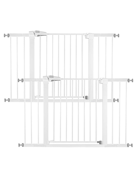Babelio Baby Gate, 29-48 Inch Auto Close Pet Gate PressGuard P7, Easy Install Pressure-Mounted Safety Gate, Extra Wide Pet Gate for Stairs and Doorways, 2 Pack White