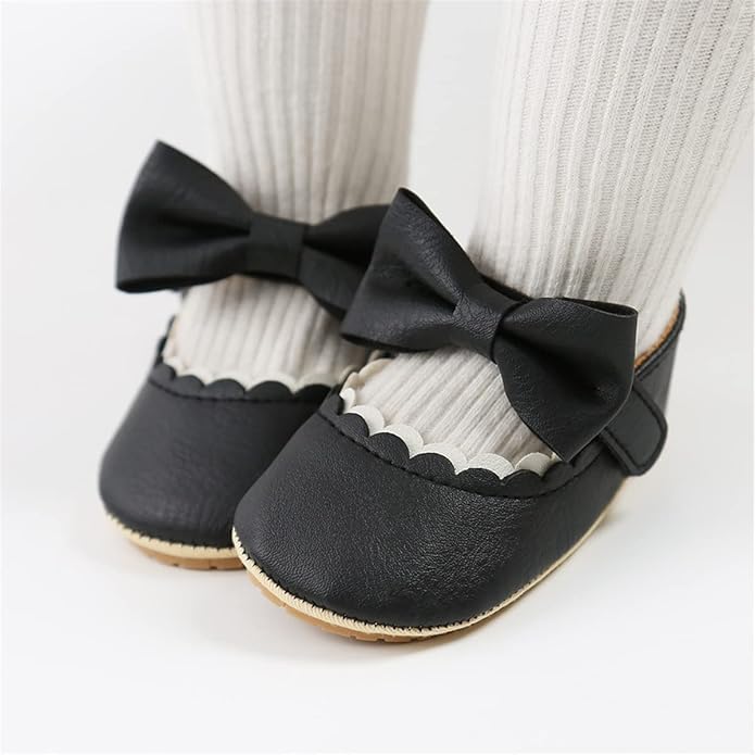 COSANKIM Baby Girls Mary Jane Flats Shoes Anti-Slip Rubber Sole Infant Toddler Princess Wedding Dress Shoes