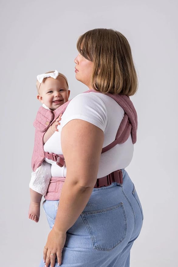 Mabē Monarch Ergonomic Baby Carrier – Premium Cotton Soft Structured Newborn to Toddler Carrier with Hip-Healthy Design, 3 Carry Positions (7-35lbs), Lightweight & Breathable,(Mauve Wings)