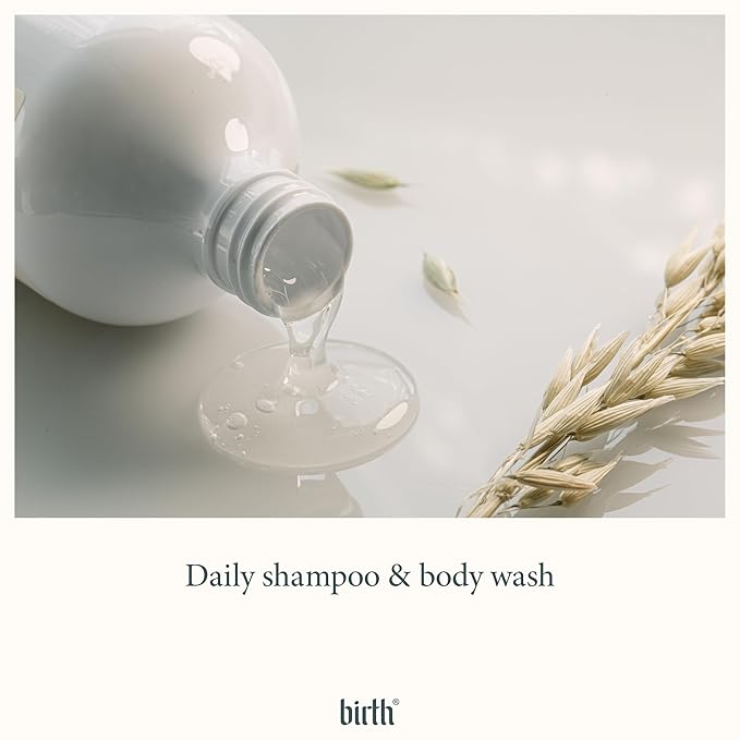 BIRTH SKINCARE Baby Shampoo & Wash - 2-in-1 Gentle Cleansing Aloe Vera & Colloidal Oatmeal Formula for Babies - Soothing, PH-Balanced Baby Body Wash - Free of Parabens, 8oz/ 240ml
