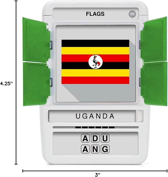 100 PICS Flags of The World Travel Game - Learn 100 Country Flags | Flash Cards with Slide Reveal Case | Geography Card Game, Gift, Stocking Stuffer | for Kids and Adults | Ages 6+