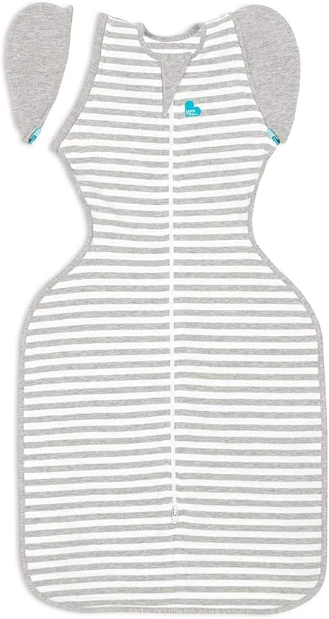 Love to Dream Swaddle UP 50/50 Transition Bag, Gray, X-Large, 24-30.5 lbs, Patented Zip-Off Wings, Gently Help Baby Safely Transition from Being swaddled to arms Free Before Rolling Over