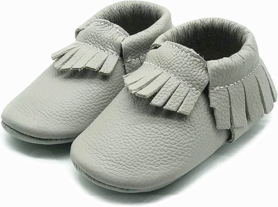 OWLOWLA Baby Moccasins Soft Sole Leather Baby Shoes Infant Toddler Pre-Walker Shoes Baby Boy Girl