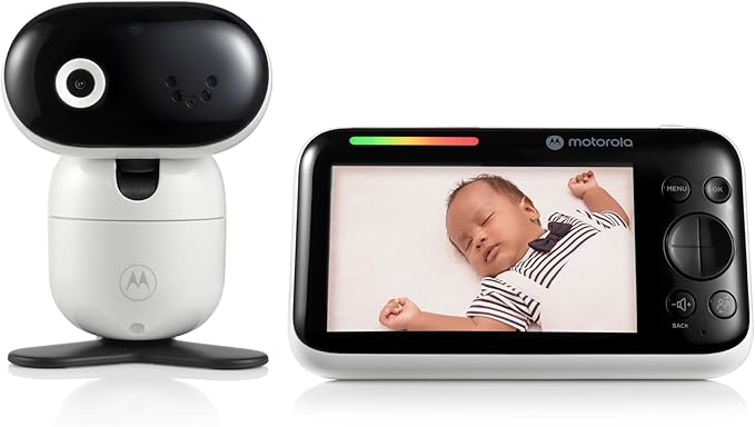 Motorola Nursery Video Baby Monitor with Camera, 5" Screen HD PIP1610, No WiFi, Wall Mount, Long Range, 2-Way Audio, Temperature Sensor, Motorized, Lullabies, Cry Detection
