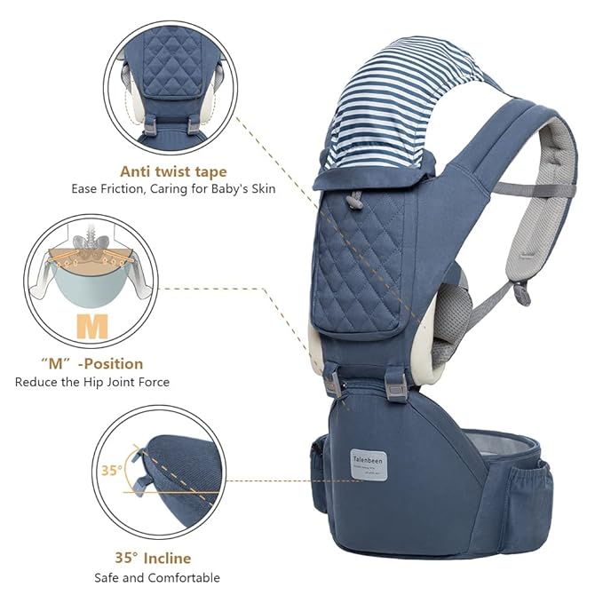 Baby Carrier 6-in-1 Newborn to Toddler, Baby Carrier with Hip Seat Lumbar Support 7-41 lbs, Baby Soft Carrier for All Seasons & Positions, Adjustable Size for Shopping Hiking Travelling