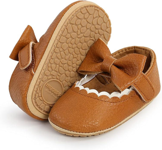 COSANKIM Baby Girls Mary Jane Flats Shoes Anti-Slip Rubber Sole Infant Toddler Princess Wedding Dress Shoes