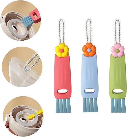 3 in 1 Cup Lid Cleaning Brush - 2025 New Multifunctional Tool for Thorough Cleaning of Bottles, Cups, and Tight Spaces - Ideal for Home & Kitchen