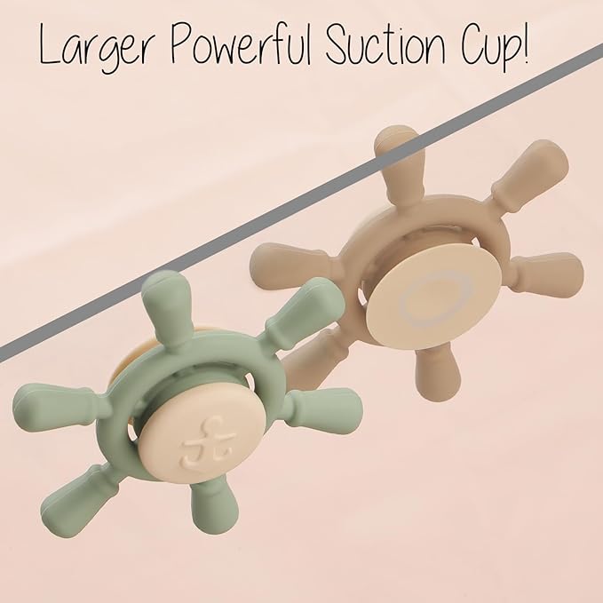 Suction Spinning Toy, Silicone Toddler Sensory Toys for Bath Toys Birthday Gift (Shifting Sand&Sage)