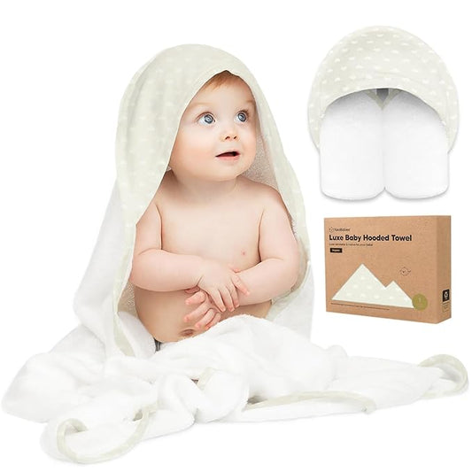 KeaBabies Hooded Baby Towel for Newborn - Viscose Derived from Bamboo Large Baby Bath Towels with Hood for Boys, Girls, Toddler, Extra Absorbent & Soft Newborn Bath Essentials (Rainbow, Regular)