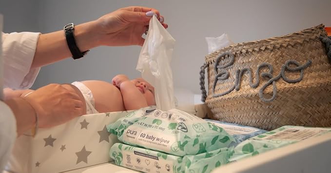 Pura Baby Wipes, 180 Count, Plastic-Free | Sensitive Skin | 99% Water | Fragrance Free | Plant Based