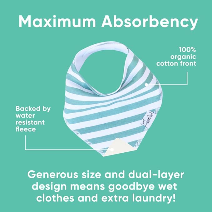 Copper Pearl 4 Pack Soft Cotton Baby Bibs for Drooling and Teething, Absorbent Drool Bibs for Baby Girl and Boy, Adjustable to Fit Newborns to Toddlers, Tons of Styles (Oxford)