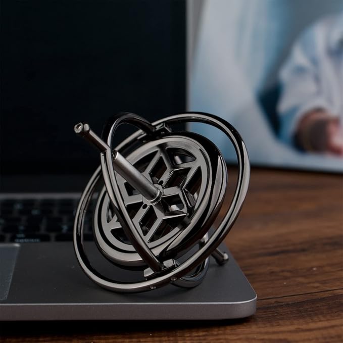 DjuiinoStar Premium Gyroscope: Sturdy&Durable, Pass 2nd Floor Drop Test, Long Spin Time (Play Tricks at Ease, Use Ball Bearings), Educational Physics Anti-Gravity Toy DG-5B