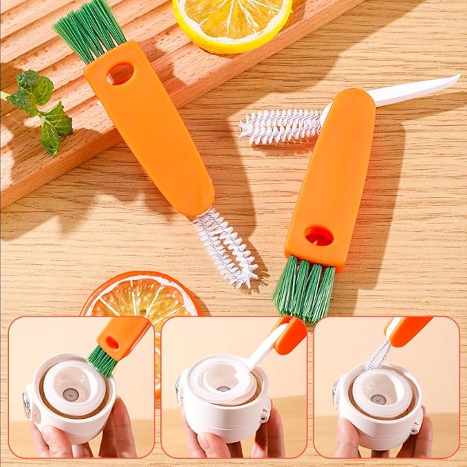 Silicone Straw Cleaner Brush,Water Bottle Cleaning Kit, Brush and Straw Cleaner for Owala Tumbler 16/oz/24oz/32oz/40oz,with 2 Straw Cleaner Brush and Cup Lid Cleaning Brush