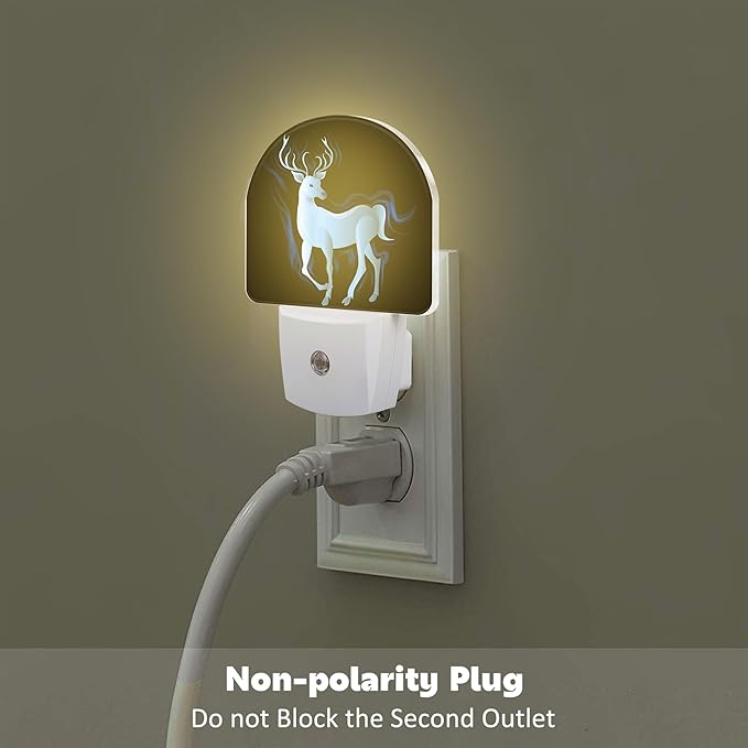 Mystic Shining Deer Night Light for Kids, Blue Northern Lights Deer Night Light Plug in with Dusk to Dawn Sensor, 0.5w Energy Saving Sleep Friendly Nightlight for Hallway Stairway Kitchen Bedroom