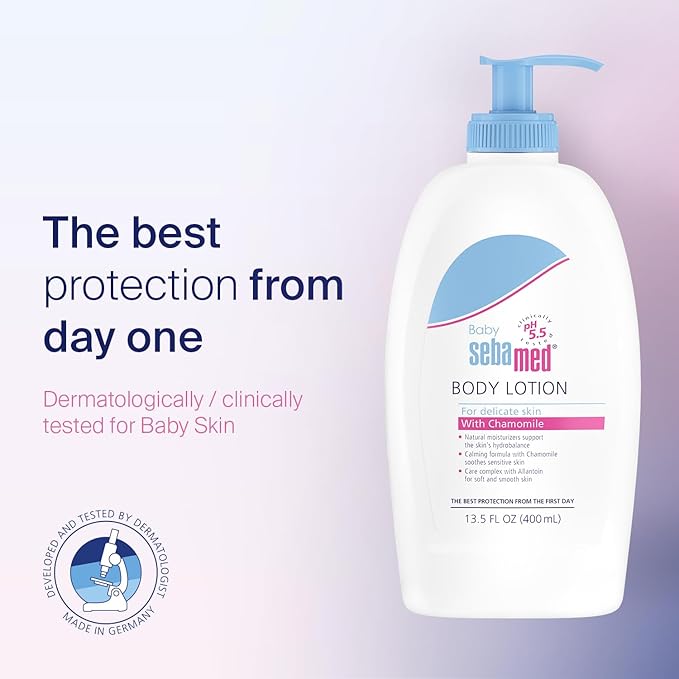 SEBAMED Baby Lotion pH 5.5 Ultra Mild Hydration Dermatologist Recommended Non-Greasy Moisturizer for Delicate Skin 13.5 Fluid Ounces (400 Milliliters)