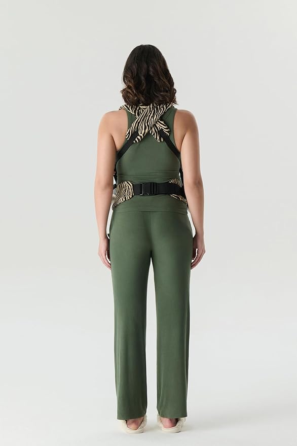 Baby Carrier for Newborns to Toddlers | Cozy Wrap with Lumbar Support | Soft Fabric, 7-35lbs Adjustable Fit | Brown Zebra Pattern