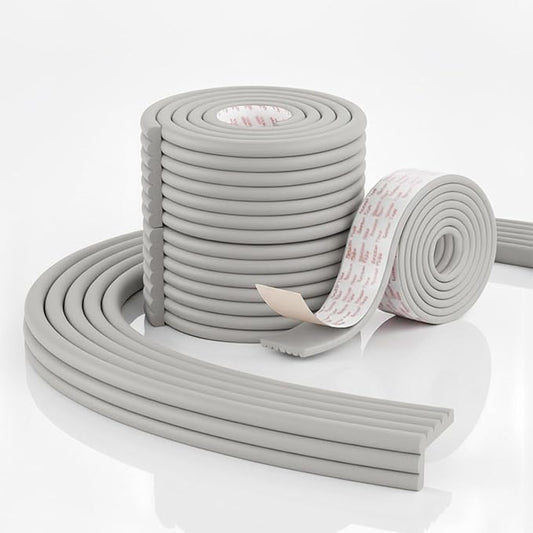Baby Proofing Edge Corner Protector, 6.5 Ft Self - Adhesive Edge Protector for Baby, Soft NBR Rubber Foam Padding, Furniture, Sharp Edge Safety Corner Edge Bumper Guard-Gray
