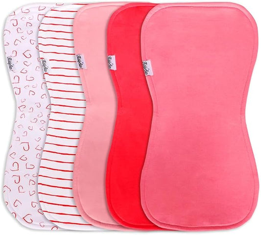 5-Pack Organic Cotton Burp Cloths – Large, Ultra-Soft 3-Layer Towels for Burping, Shoulder & Hand Use, Highly Absorbent