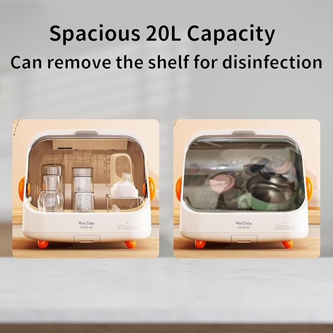 Baby Bottle Sterilizer and Dryer – UV Sterilizer 20L Large Capacity, Hot Air Drying, UV Sanitizer Box, No Need to add Water, No Need to Clean Regularly. Large Sterilizer for Nail Tools.