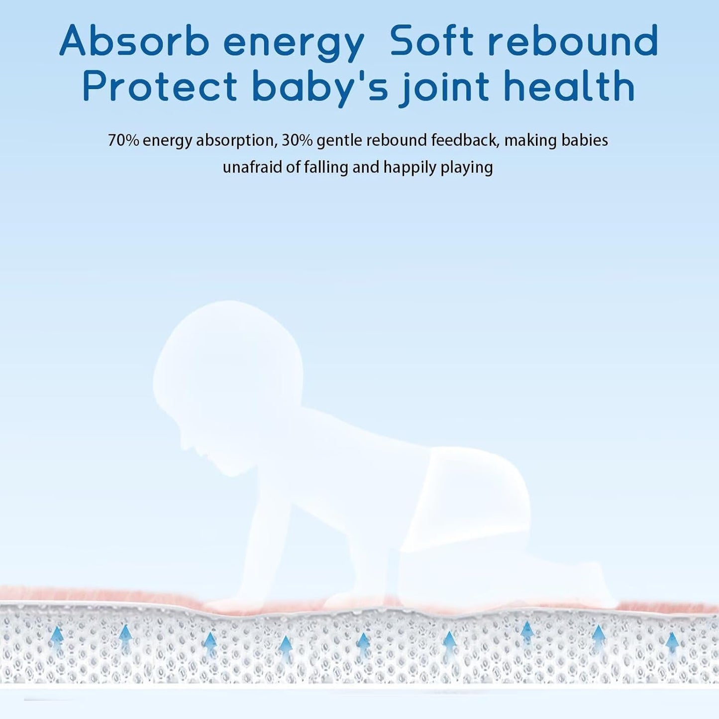 Baby Play Mat for Floor Tummy Time Nursery Muscle Area Rug Playroom Rug Tatami Mat 50 * 50" Memory Foam 1.3" Thick Crawling for Babies,Toddlers, Infants, Kids(Light Gray)