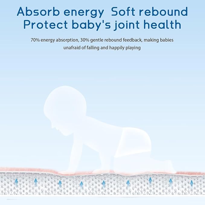 Baby Play Mat for Floor Tummy Time Mat Nursery Rug Muscle Area Rug Playroom Rug Tatami 74 * 50" Memory Foam 1.3" Thick Crawling For Babies,Toddlers, Infants, Kids,Floor(Light Gray)