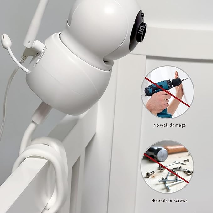 LONNKY Flexible Mount for Infant Optics DXR-8 and DXR-8 Pro Video Baby Monitor Camera, 20.5 inches Baby Monitor Mount, Baby Camera Holder for Crib Without Tools or Wall Damage