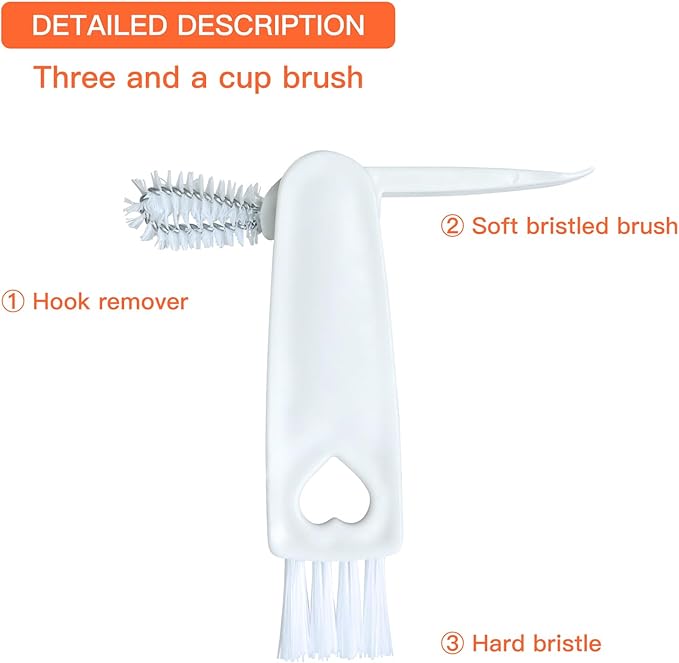 3 in 1 Cup Lid Cleaning Brush - Multifunctional Crevice Cleaner for Bottle Gaps and Tight Spaces