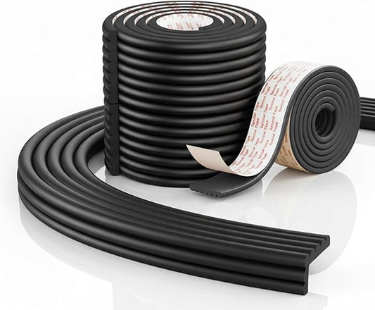 Baby Proofing Edge Corner Protector, 6.5 Ft Self - Adhesive Edge Protector for Baby, Soft NBR Rubber Foam Padding, Furniture, Sharp Edge Safety Corner Edge Bumper Guard-Black