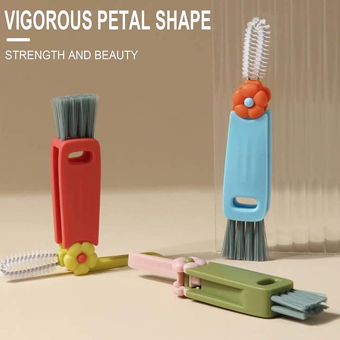 3 in 1 Cup Lid Cleaning Brush,Crevice Cleaning Brush Set for Baby Bottle Gap Tight Spaces Cup,3 in 1 Bottle Cleaning Brush Set Multifunctional Cleaning Brush Portable Cup Lid Cleaner(3 PCS)